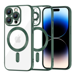 Husa premium iPhone 14 Pro Techsuit Luxury Crystal MagSafe, verde inchis