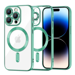 Husa premium iPhone 14 Pro Techsuit Luxury Crystal MagSafe, verde deschis
