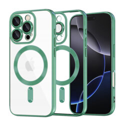 Husa premium iPhone 16 Pro Max Techsuit Luxury Crystal MagSafe, verde deschis