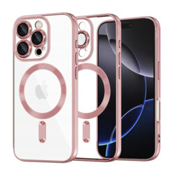Husa premium iPhone 16 Pro Max Techsuit Luxury Crystal MagSafe, roz