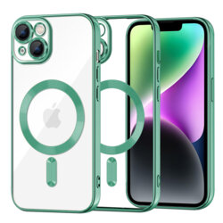 Husa premium iPhone 14 Techsuit Luxury Crystal MagSafe, verde deschis