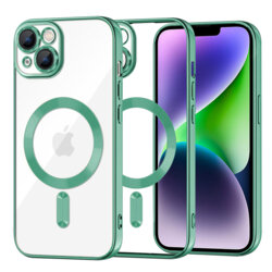 Husa premium iPhone 14 Plus Techsuit Luxury Crystal MagSafe, verde deschis