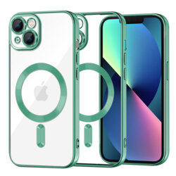 Husa premium iPhone 13 Techsuit Luxury Crystal MagSafe, verde deschis
