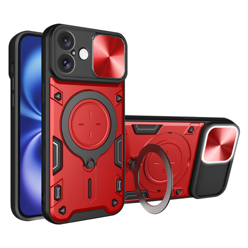 Husa iPhone 16 Techsuit CamGuard Pro, rosu