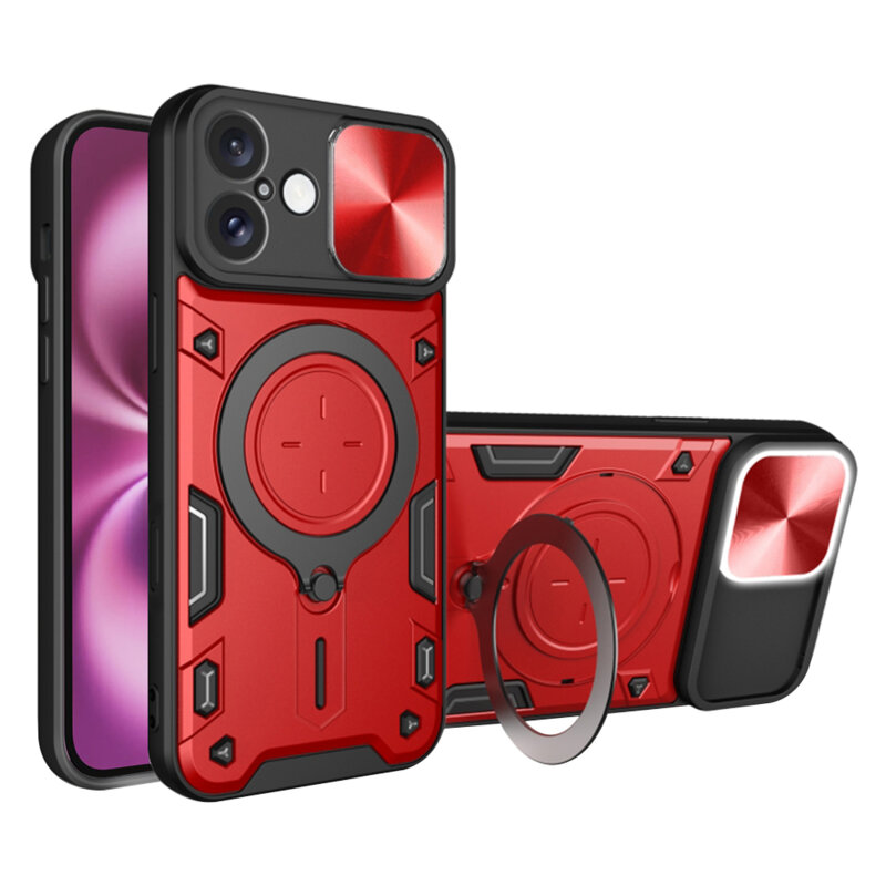 Husa iPhone 16 Plus Techsuit CamGuard Pro, rosu