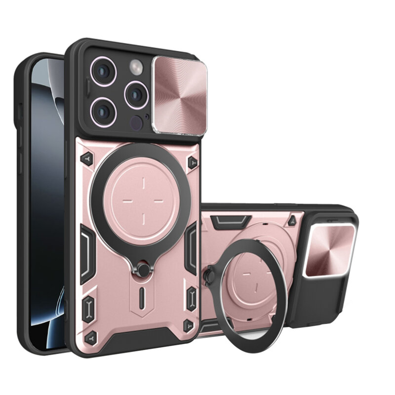 Husa iPhone 16 Pro Techsuit CamGuard Pro, roz auriu