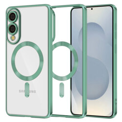 Husa premium Samsung Galaxy S25 Edge Techsuit Luxury Crystal MagSafe, verde deschis