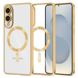 Husa premium Samsung Galaxy S25 Edge Techsuit Luxury Crystal MagSafe, auriu