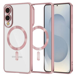 Husa premium Samsung Galaxy S25 Edge Techsuit Luxury Crystal MagSafe, roz