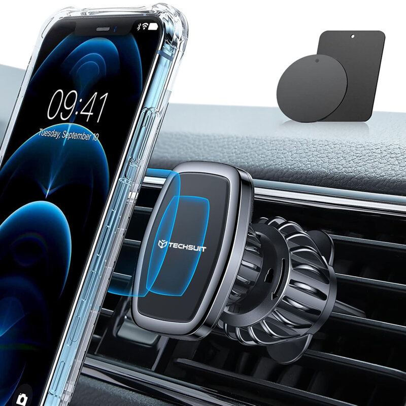 Suport telefon auto grila ventilatie Techsuit AirFix S2, negru