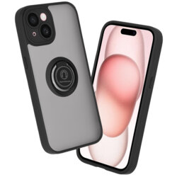 Husa iPhone 15 Techsuit Glinth cu inel suport stand magnetic, negru