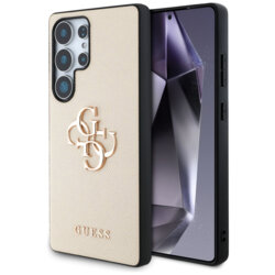 Husa originala Guess Samsung Galaxy S25 Ultra Hardcase 4G Grained Big and Classic Logo, bej, GUHCS25LPGT4MBE