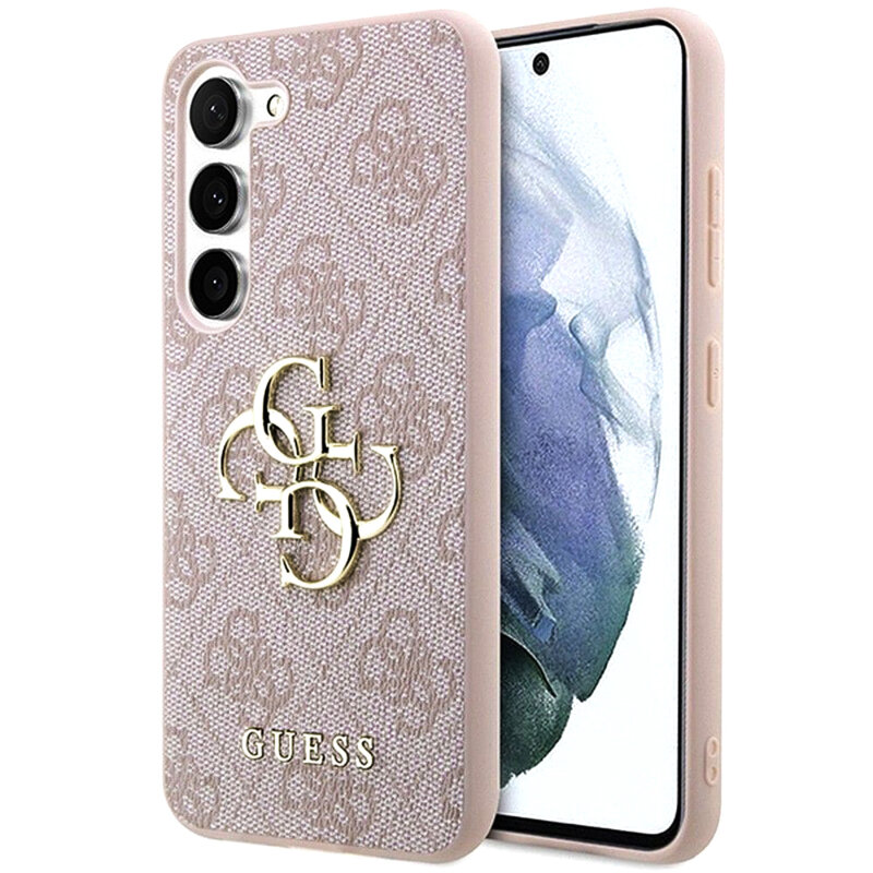 Husa originala Guess Samsung Galaxy S23 Hardcase 4G Big Metal Logo, roz, GUHCS23S4GMGPI