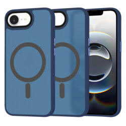 Husa iPhone 16e Techsuit HaloFrost MagSafe Series, bleumarin
