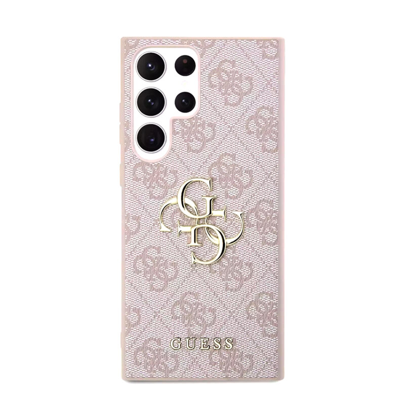 Husa originala Guess Samsung Galaxy S23 Ultra Hardcase 4G Big Metal Logo, roz, GUHCS23L4GMGPI