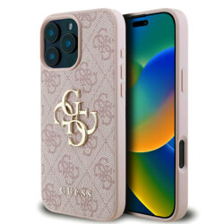 Husa originala Guess iPhone 16 Pro Max Hardcase 4G Big Logo, roz, GUHCP16X4GMGPI
