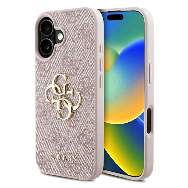 Husa originala Guess iPhone 16 Hardcase 4G Big Logo, roz, GUHCP16S4GMGPI