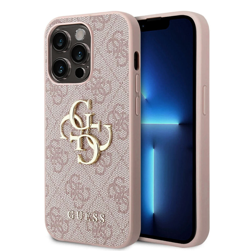 Husa originala Guess iPhone 15 Pro Hardcase 4G Big Metal Logo, roz, GUHCP15L4GMGPI