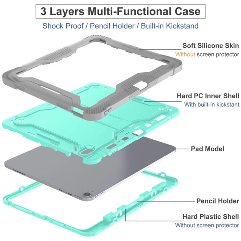 [Pachet 360°] Husa + folie sticla Samsung Galaxy Tab S10 FE Plus Techsuit Rugged TabShell, roz