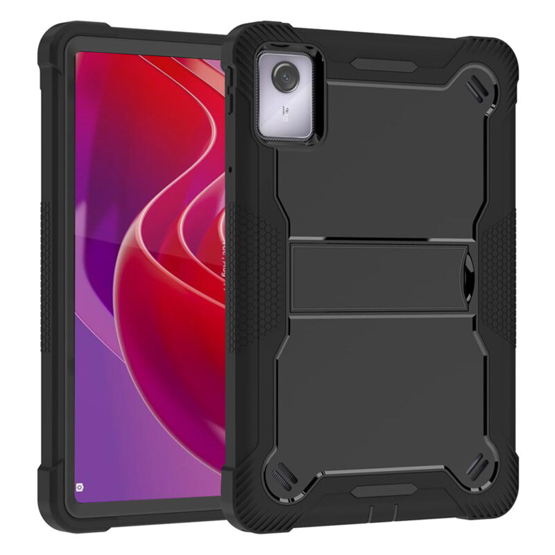 [Pachet 360°] Husa + folie sticla Lenovo Tab M11 Techsuit Rugged TabShell, negru