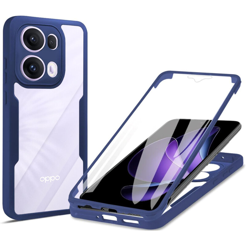 Husa 360° Oppo Reno13 Pro Techsuit ColorVerse, albastru