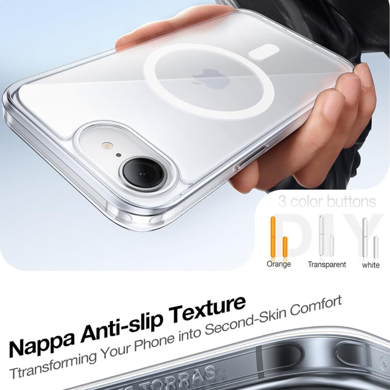 Husa iPhone 16e Torras Guardian Magnetic Series, transparenta