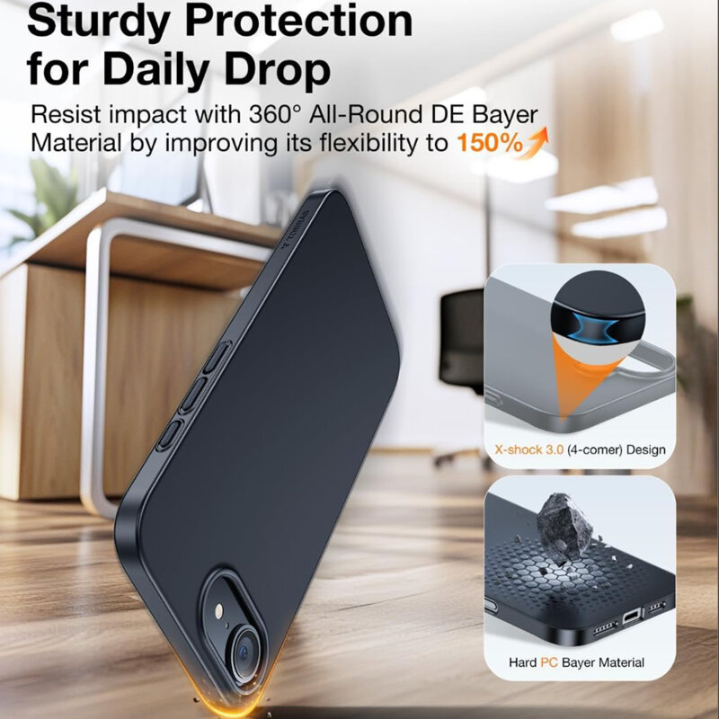 Husa iPhone 16e Torras OriginFit-Mag Series, negru