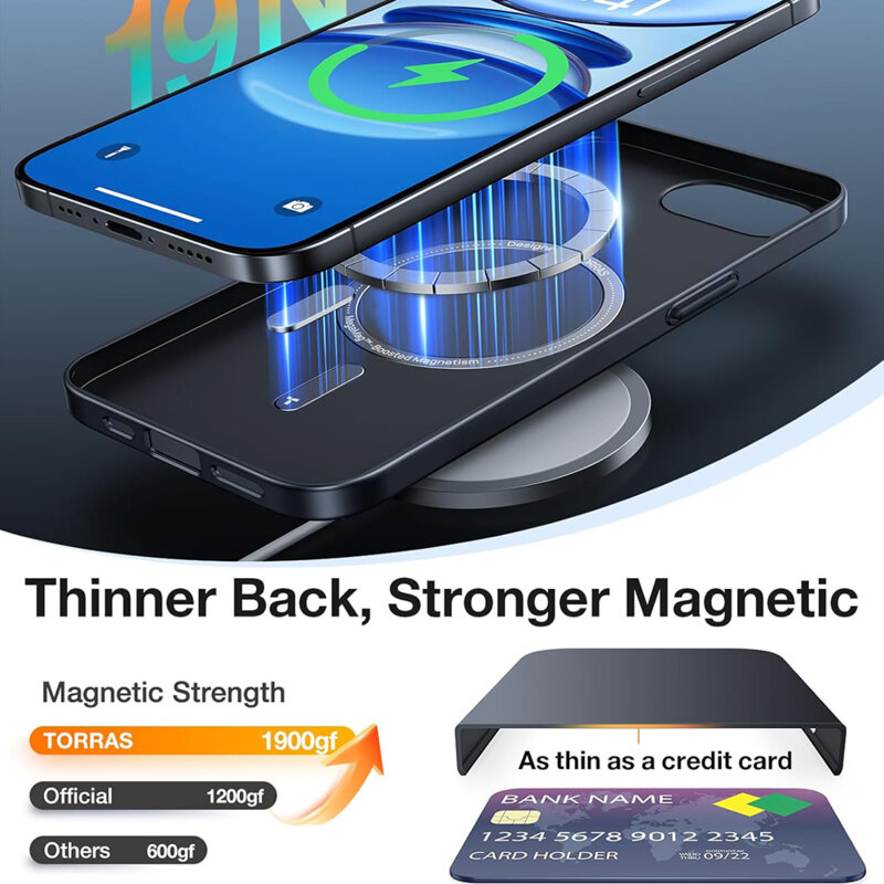 Husa iPhone 16e Torras OriginFit-Mag Series, negru