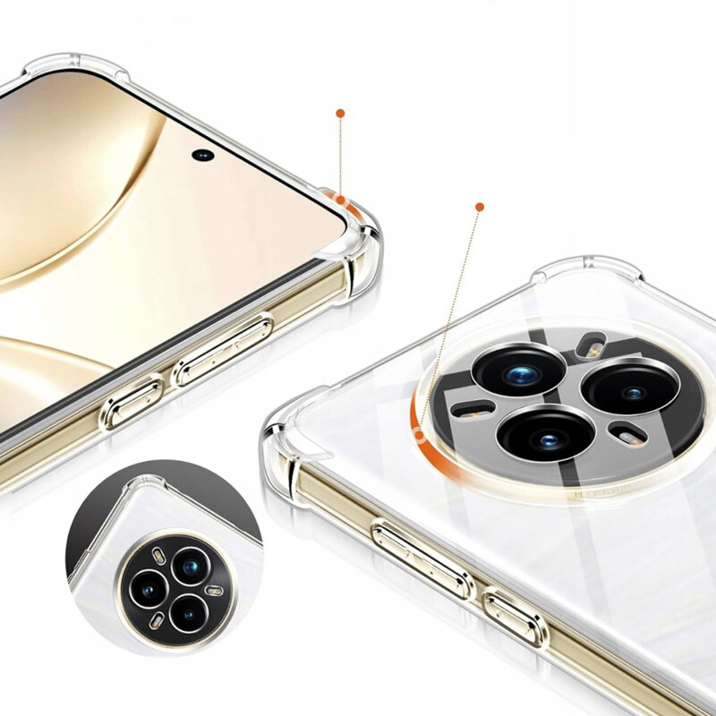 Husa Realme 14 Pro+ Techsuit Shockproof Clear Silicone, transparenta