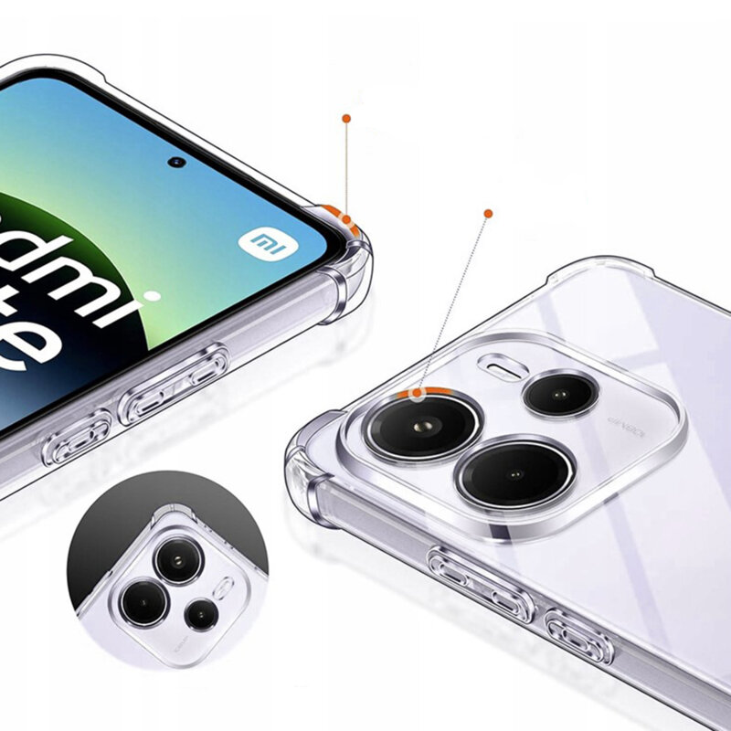 Husa Xiaomi Redmi Note 14 4G (Standard) Techsuit Shockproof Clear Silicone MagSafe, transparenta