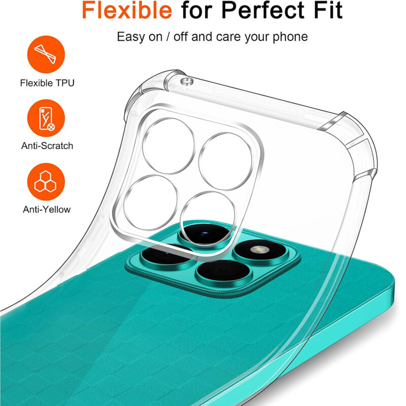 Husa Honor X8c Techsuit Shockproof Clear Silicone, transparenta