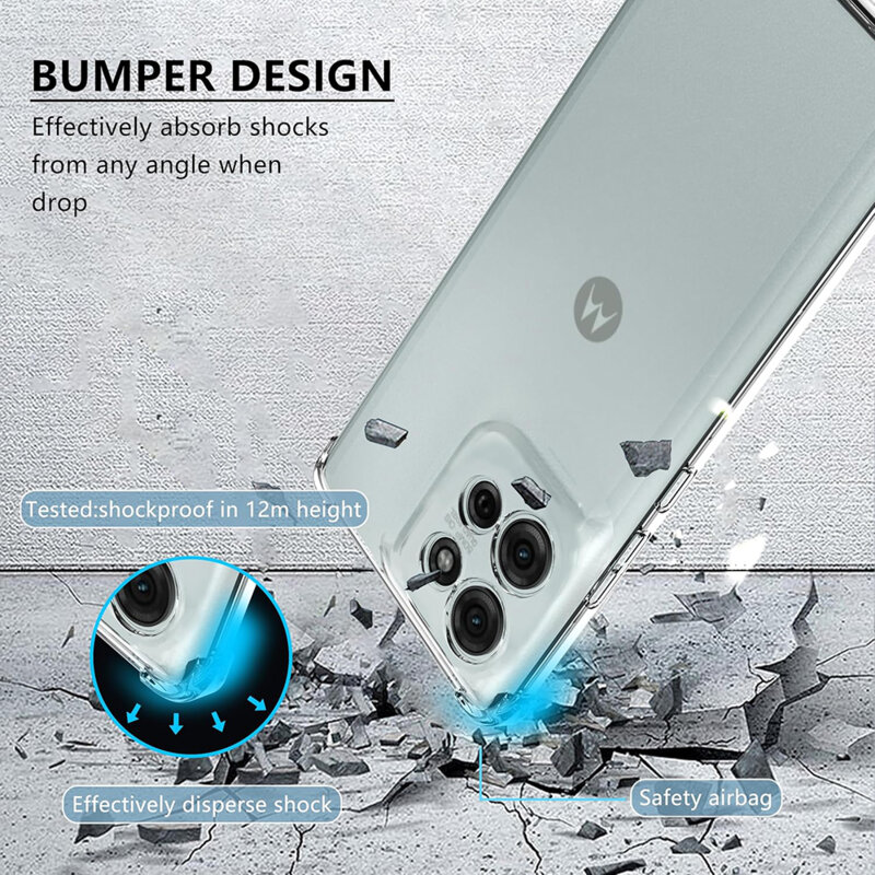 Husa Motorola Moto G75 Techsuit Shockproof Clear Silicone, transparenta