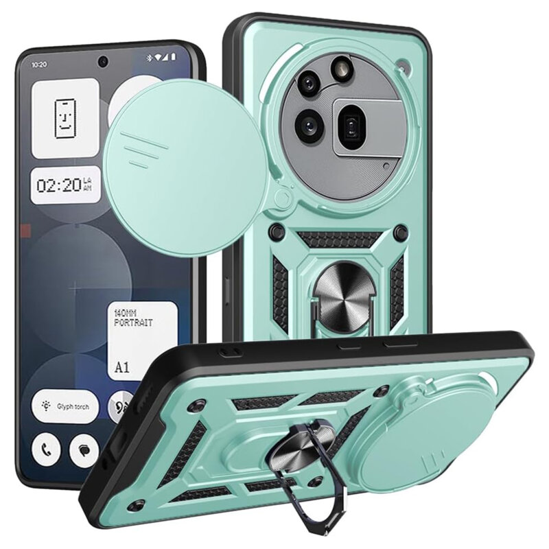 Husa Nothing Phone (3a) Pro protectie camera Techsuit CamShield Series, verde