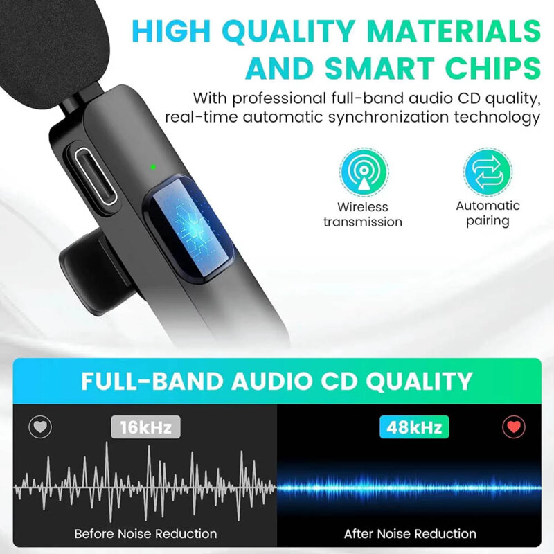 [Pachet 2x] Lavaliera wireless pentru telefon USB-C Techsuit XtreamMic LW2