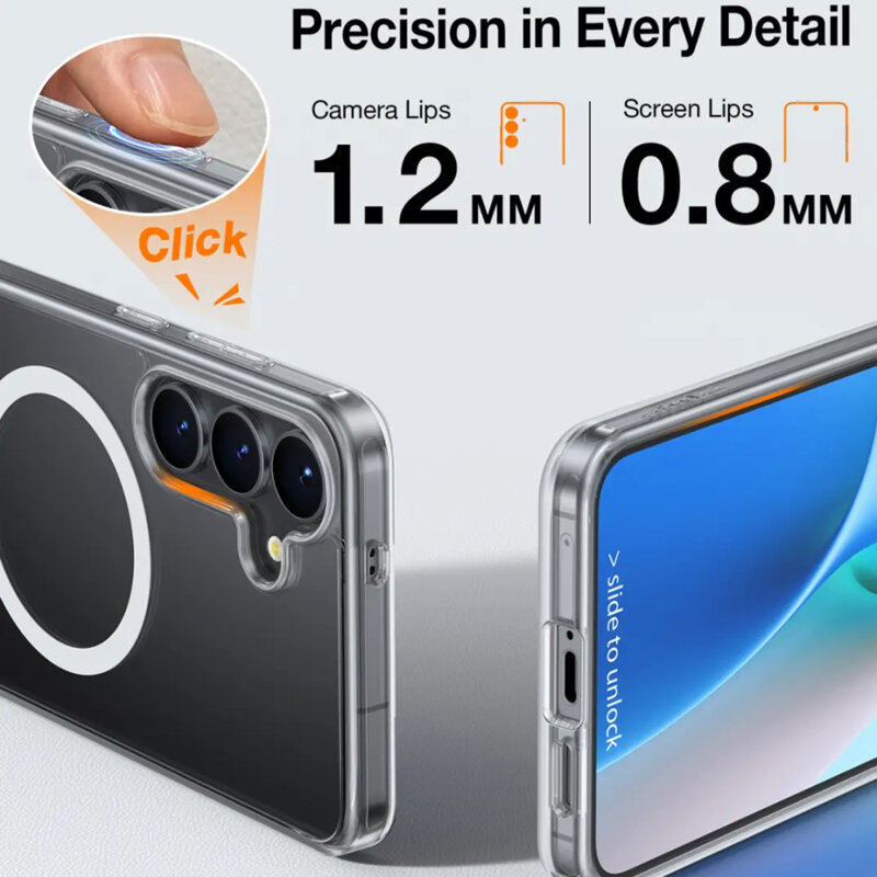 Husa Samsung Galaxy S25 Plus Torras Pstand MagSafe, transparenta