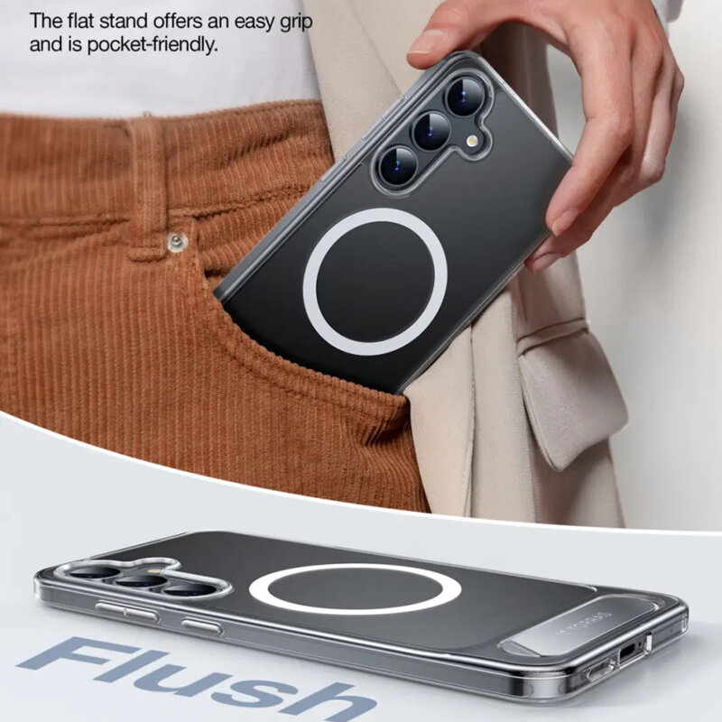 Husa Samsung Galaxy S25 Plus Torras Pstand MagSafe, transparenta
