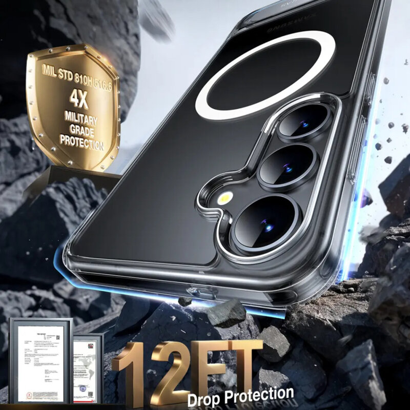 Husa Samsung Galaxy S25 Plus Torras Pstand MagSafe, transparenta