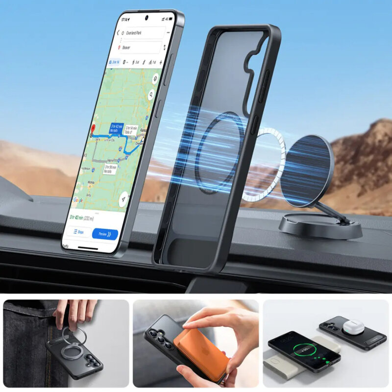 Husa Samsung Galaxy S25 Plus Torras Pstand MagSafe, negru