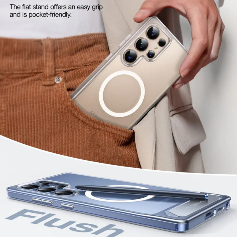 Husa Samsung Galaxy S25 Ultra Torras Pstand MagSafe, transparenta