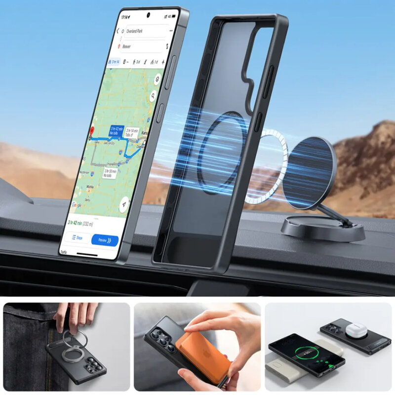 Husa Samsung Galaxy S25 Ultra Torras Pstand MagSafe, negru
