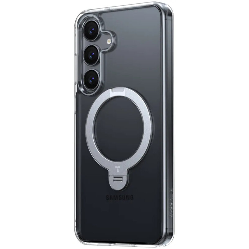 Husa Samsung Galaxy S25 Plus Torras Ostand Spin MagSafe Series, transparenta