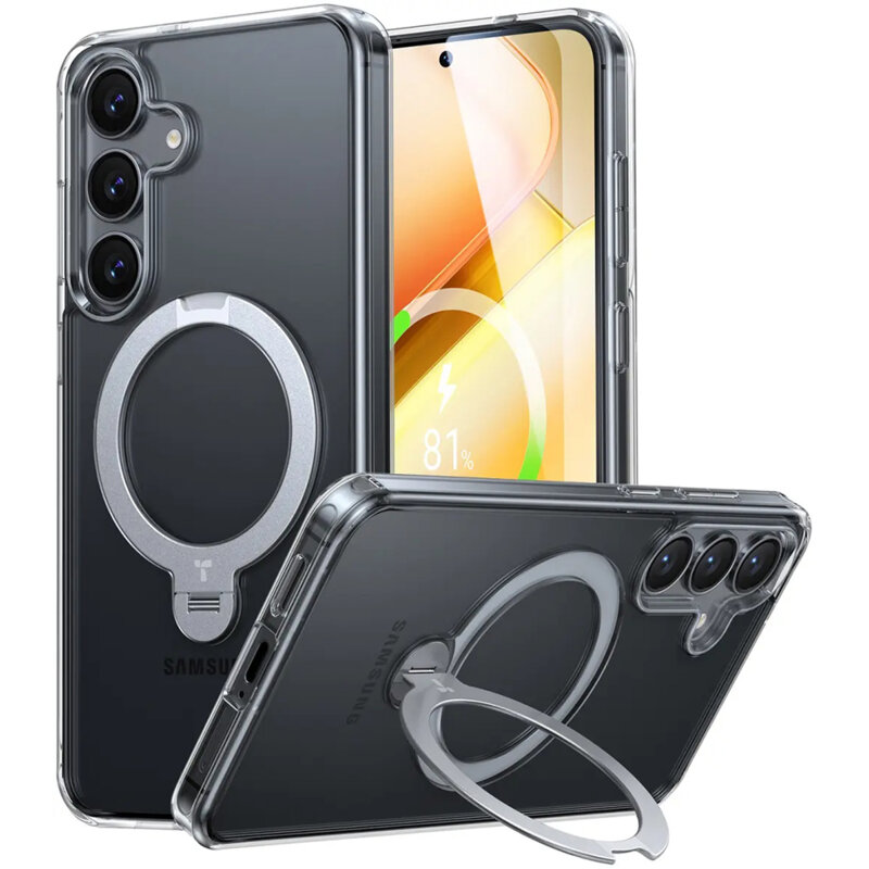 Husa Samsung Galaxy S25 Torras Ostand Spin Series, transparenta