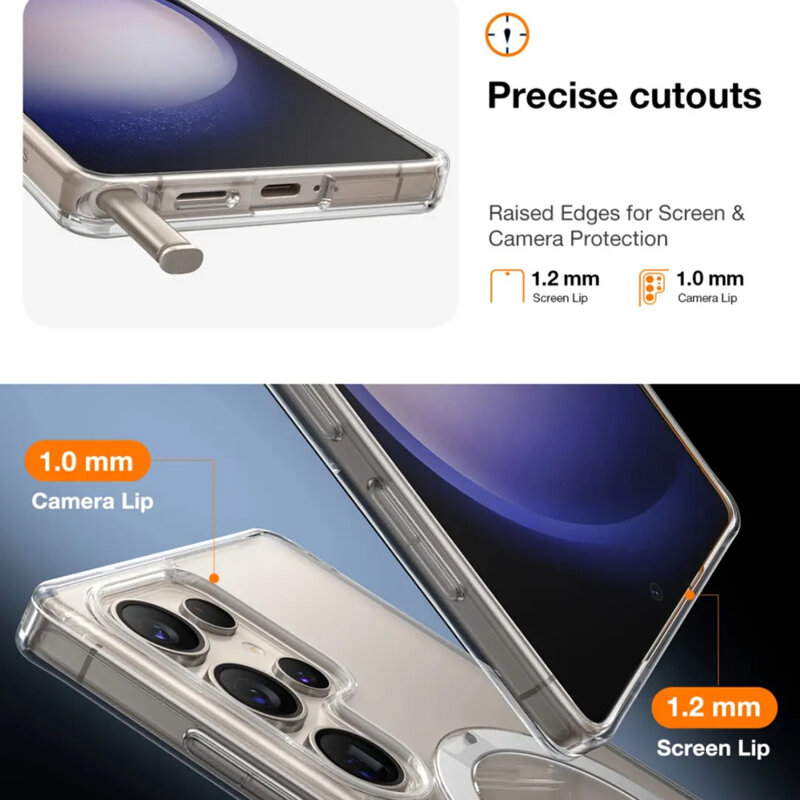 Husa Samsung Galaxy S25 Ultra Torras Ostand Spin MagSafe Series, transparenta