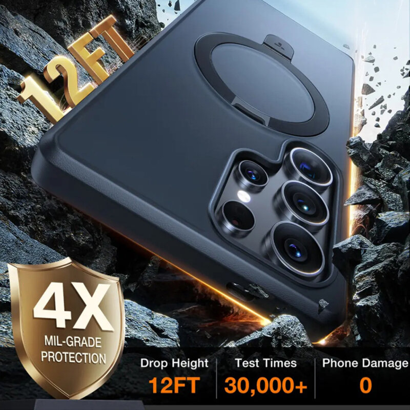 Husa Samsung Galaxy S25 Ultra Torras Ostand MagSafe Series, transparenta