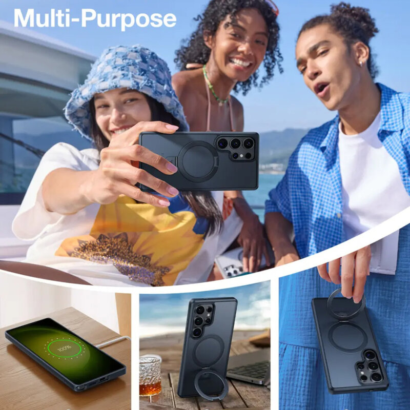 Husa Samsung Galaxy S25 Ultra Torras Ostand MagSafe Series, transparenta