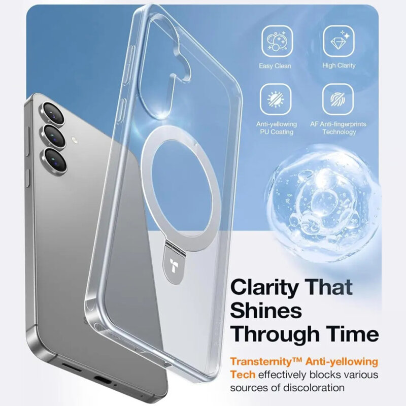 Husa Samsung Galaxy S25 Plus Torras Ostand MagSafe Series, transparenta