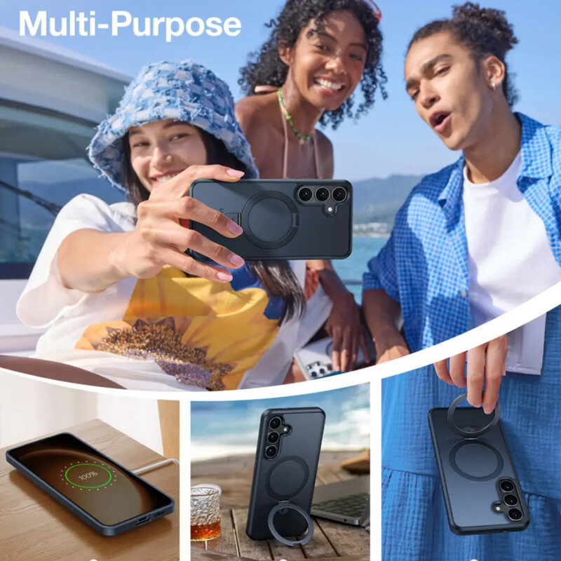 Husa Samsung Galaxy S25 Plus Torras Ostand MagSafe Series, negru