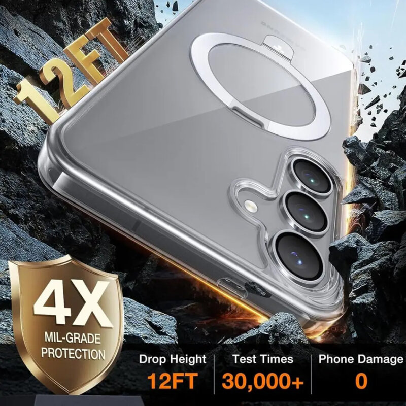 Husa Samsung Galaxy S25 Torras Ostand MagSafe Series, transparenta