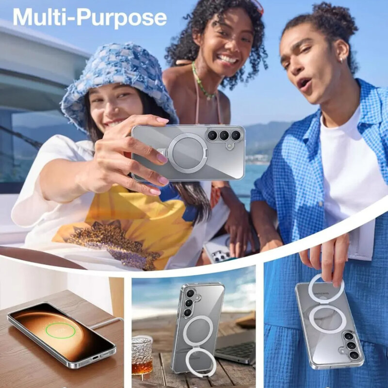 Husa Samsung Galaxy S25 Torras Ostand MagSafe Series, transparenta