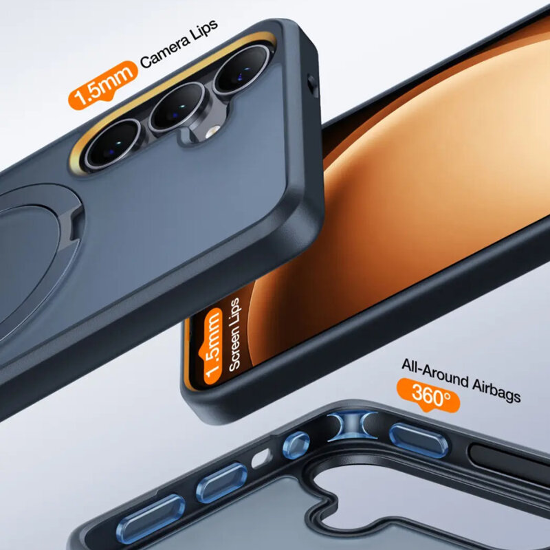 Husa Samsung Galaxy S25 Torras Ostand MagSafe Series, negru